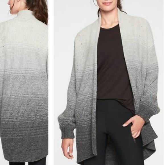 Athleta grey ombré wool cashmere knit open cardigan - Picture 1 of 8